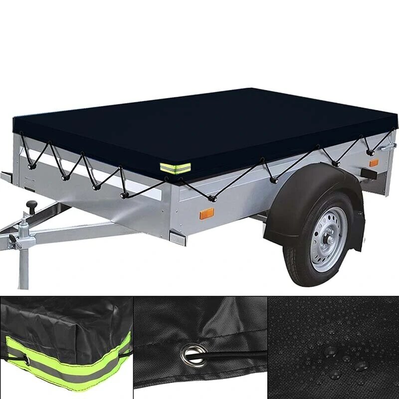 Image of 210-260cm 600D PVC WaterproofTrailer Cover Auto Roof Tent Heavy Duty Dustproof Protector Cover Travel Camping Canopy
