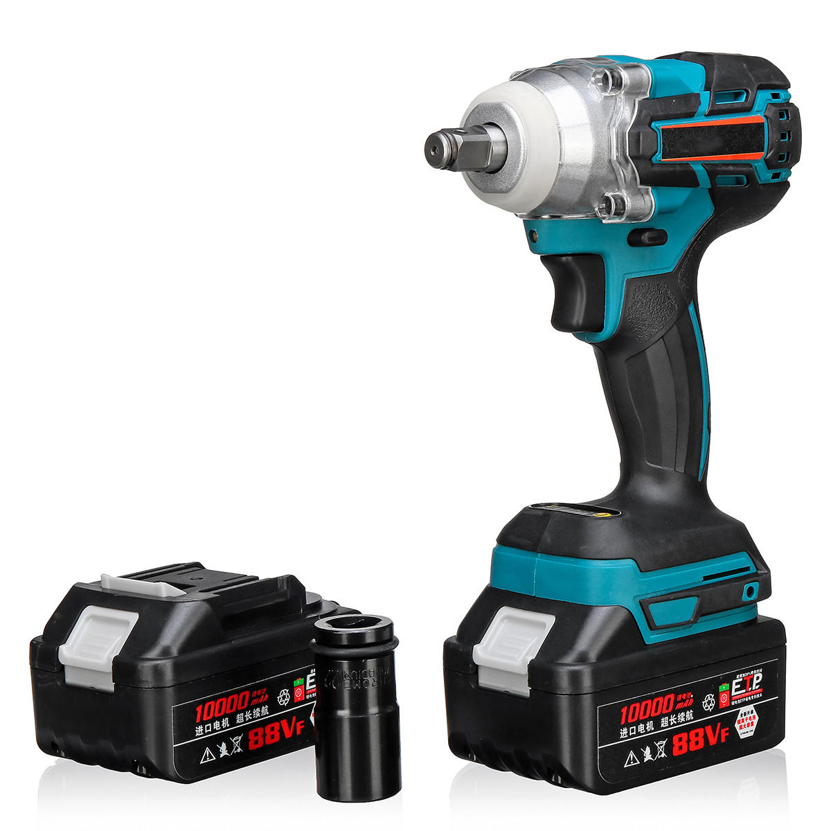 Image of 21V 330Nm 10000mAh Lithium Electric Impact Wrench Cordless with 2 Batteries
