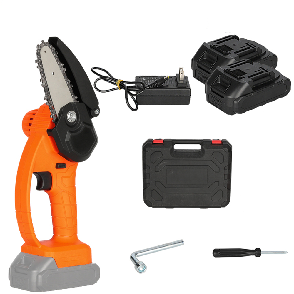 Image of 21V Cordless Electric Chain Saw One-Hand Woodworking Wood Cutter W/ 1or 2 Batteries