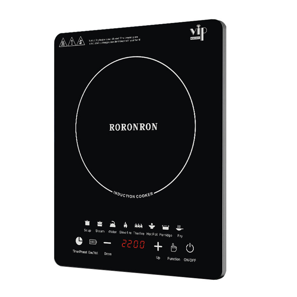 Image of 2200W Portable Electric Induction Cooker Cooktop Ceramic Cook Top Touch Screen Kitchen Hot Plate Burner