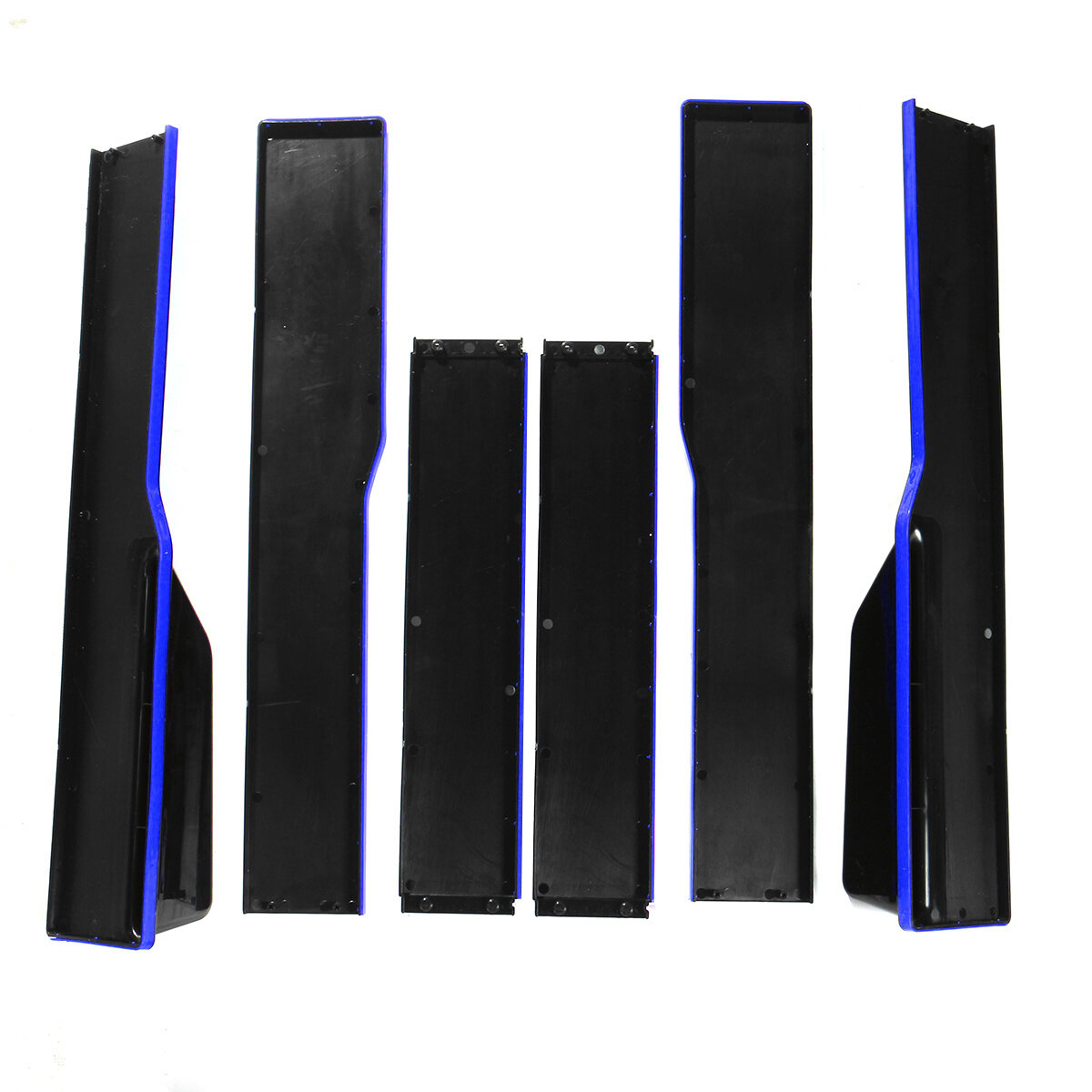 Image of 22M / 787inch Pair of Universal Side Skirts Extensions Splitters Blue Line