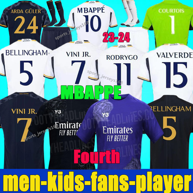 Image of 23/24 BELLINGHAM VINI JR soccer jerseys MBAPPE Tchouameni 2023 2024 football shirt Real Madrids CAMAVINGA Rodrygo MODRIC Camisetas men kids