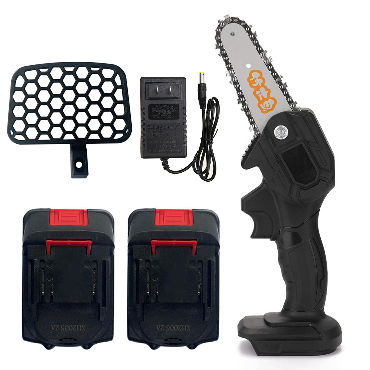 Image of 24V Cordless Electric Chainsaw 4 Inch Portable Chain Saw Woodworking Cutting Tool W/ 2pcs Battery