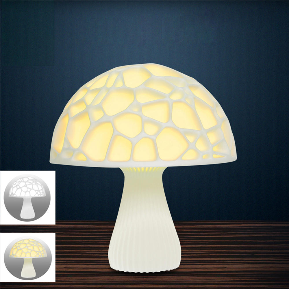 Image of 24cm 3D Mushroom Night Light Touch Control 2 Colors USB Rechargeable Table Lamp for Home Decoration