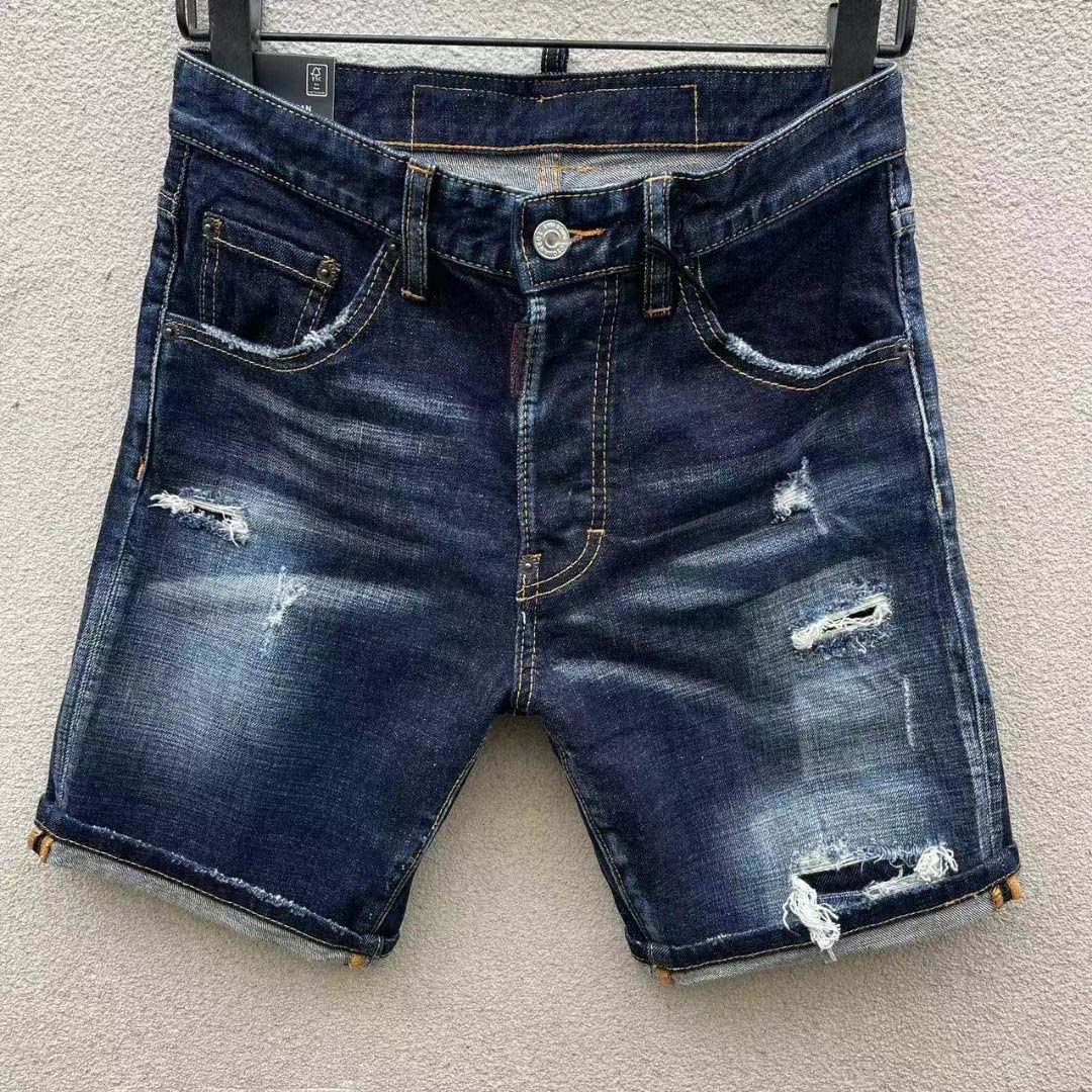 Image of 24ss Mens Designer Jeans Spring Black Ripped Distressed Holes Designer Jean Pencil Pants Pockets Hommes Pantalones
