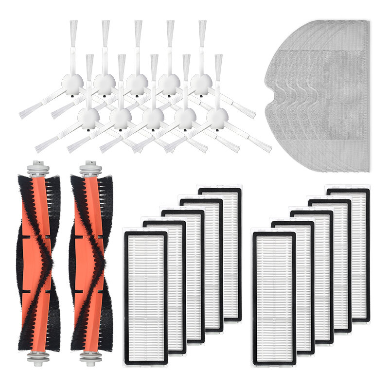 Image of 25pcs Replacements for Mijia 1C Dreame F9 Vacuum Cleaner Parts Accessories Side Brushes*10 HEPA Filters*8 Main Brushes*2