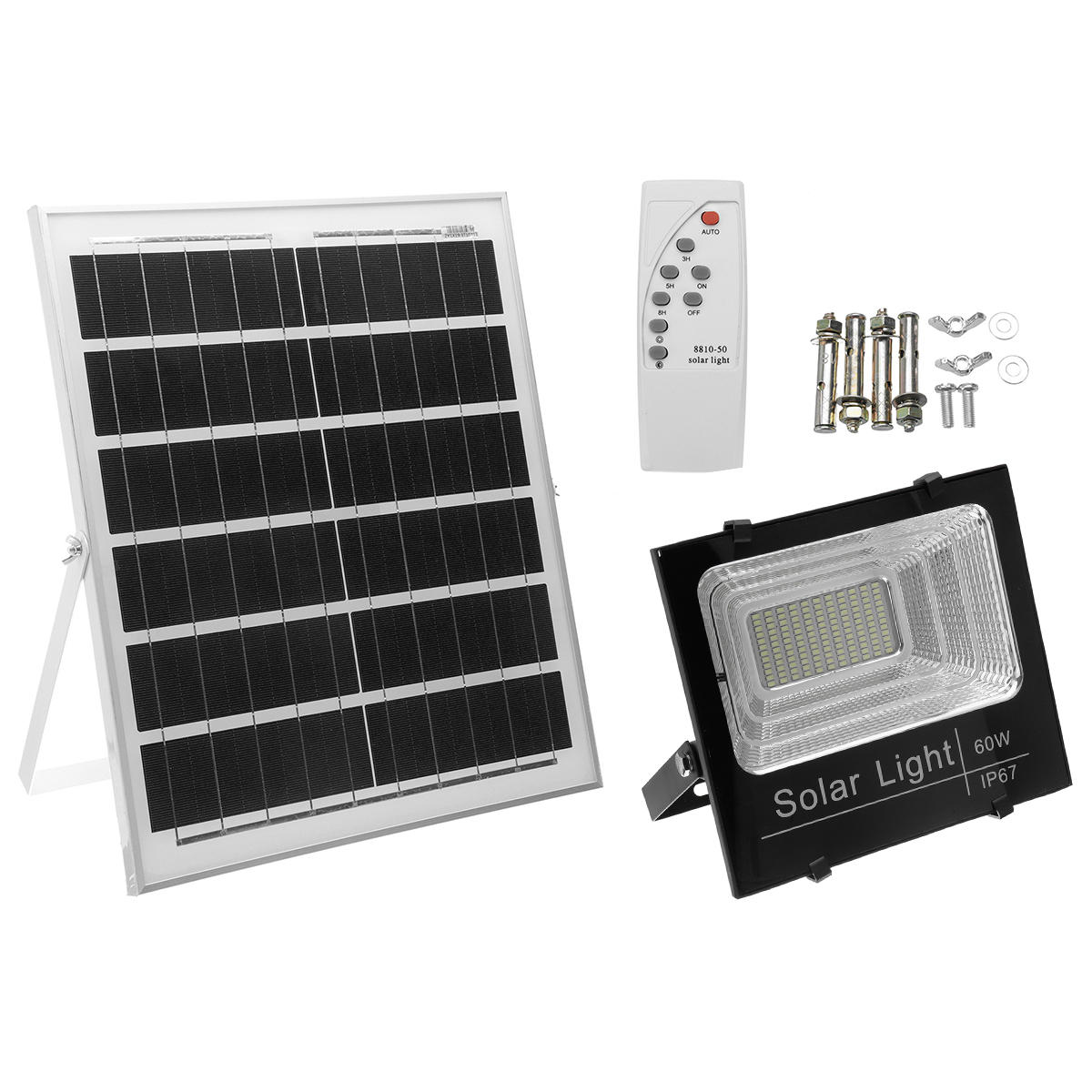 Image of 25w/40w/60w Solar Flood Light Solar LED Spotlight W/ Manual/Remote Control Solar Panel IP67 Waterproof