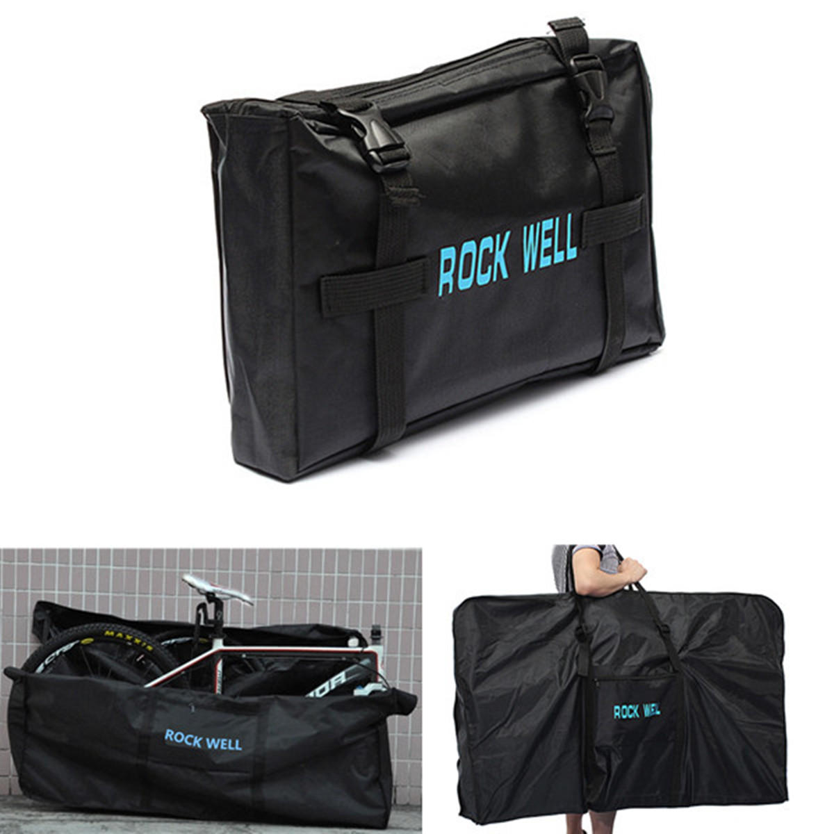 Image of 26'' Bike Carry Bag Travel Bags Box Bicycle Folding Pouch Bike Transport Cases