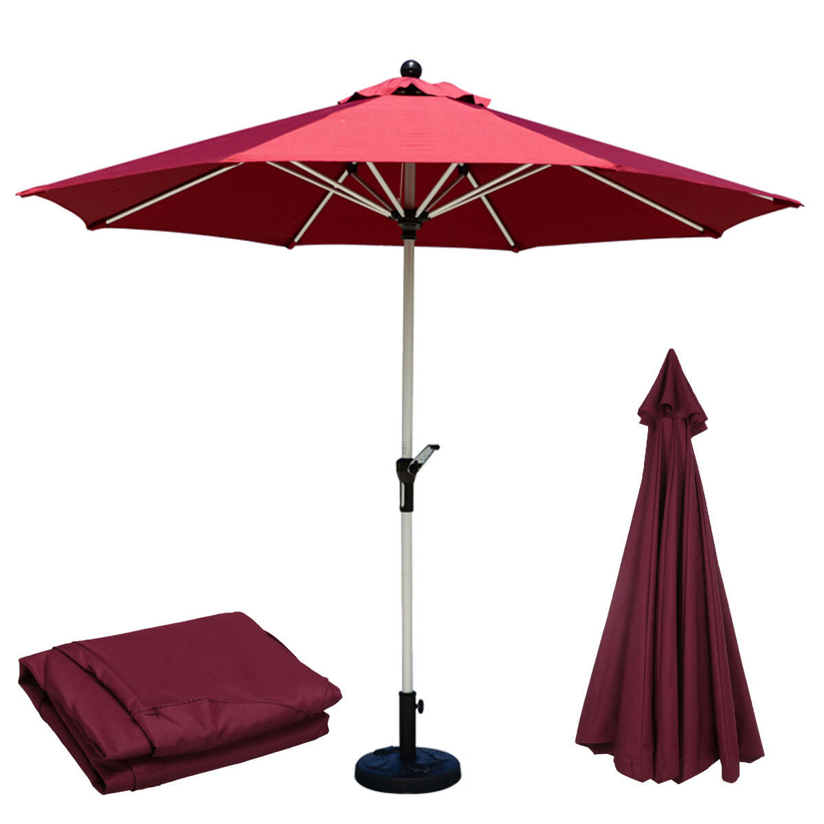 Image of 27m 8 Arm Parasol Canopy Cover Waterproof Awning Sun Shade Shelter Outdoor Garden Patio