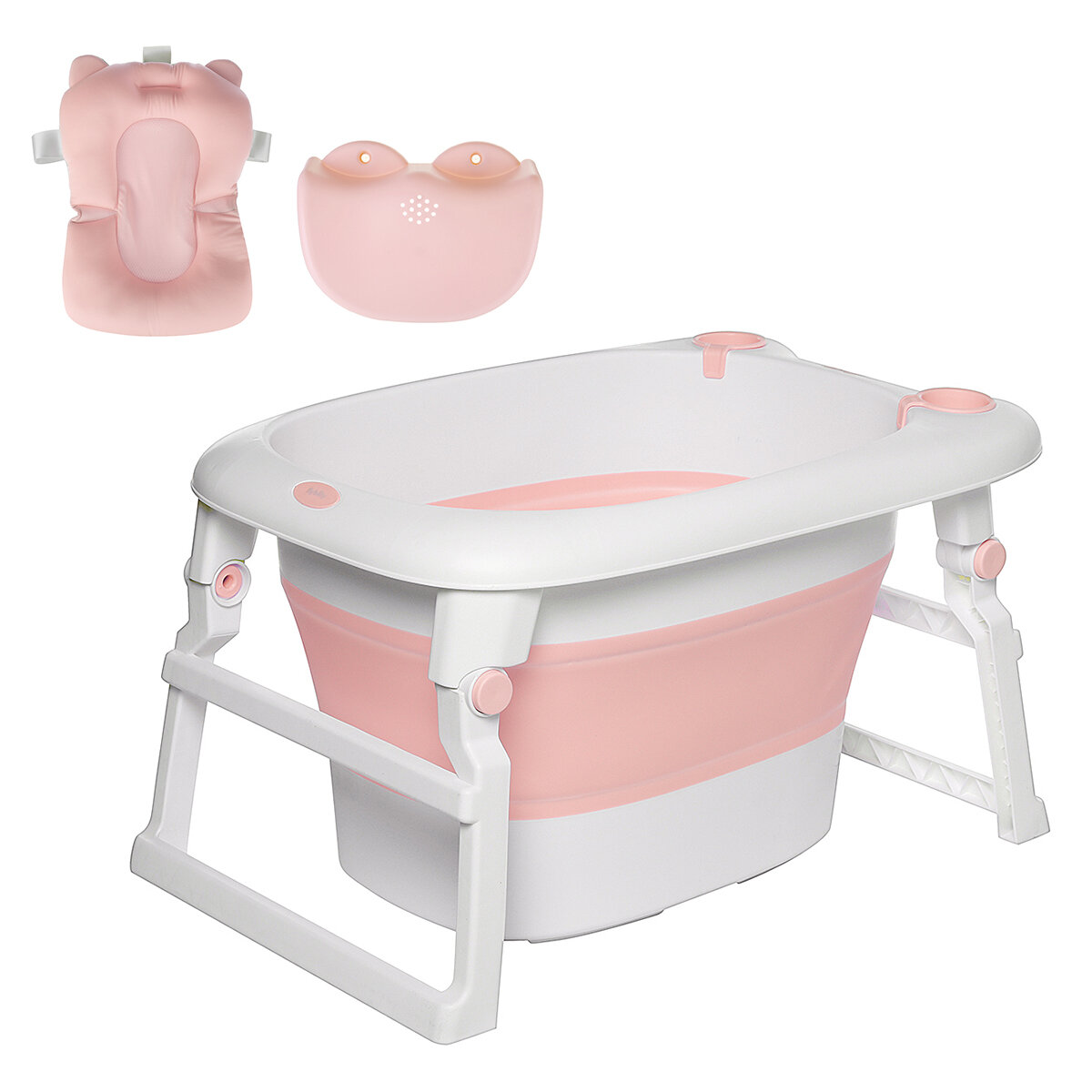 Image of 283inch Baby Foldable Bathtub Tub / With Bath Cushion For 0~6-year Infant