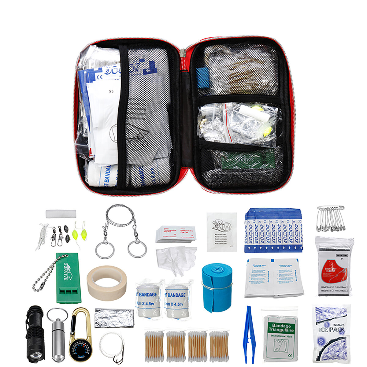 Image of 299PC IN 1 Upgraded First Aid Kit Emergency Kit Sport Travel Home Medical Bag Suitable For Home Office Car Boat Camping