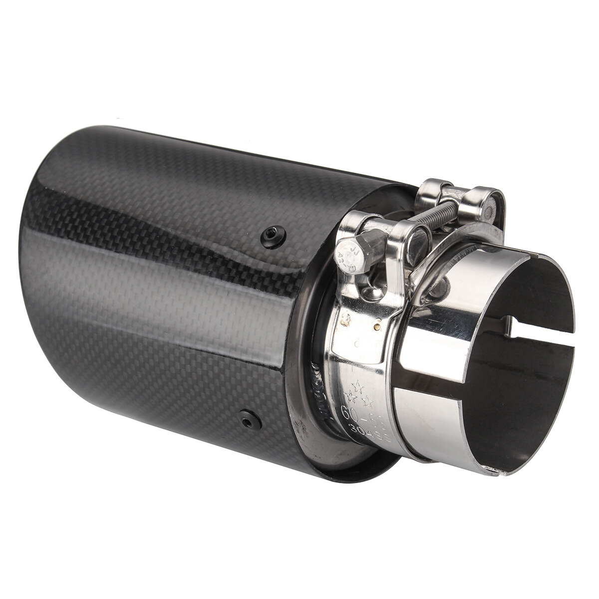 Image of 2Inch Exhaust Tip Pipe Out Muffler Tip Universal Glossy Carbon Fiber 63mm-89mm