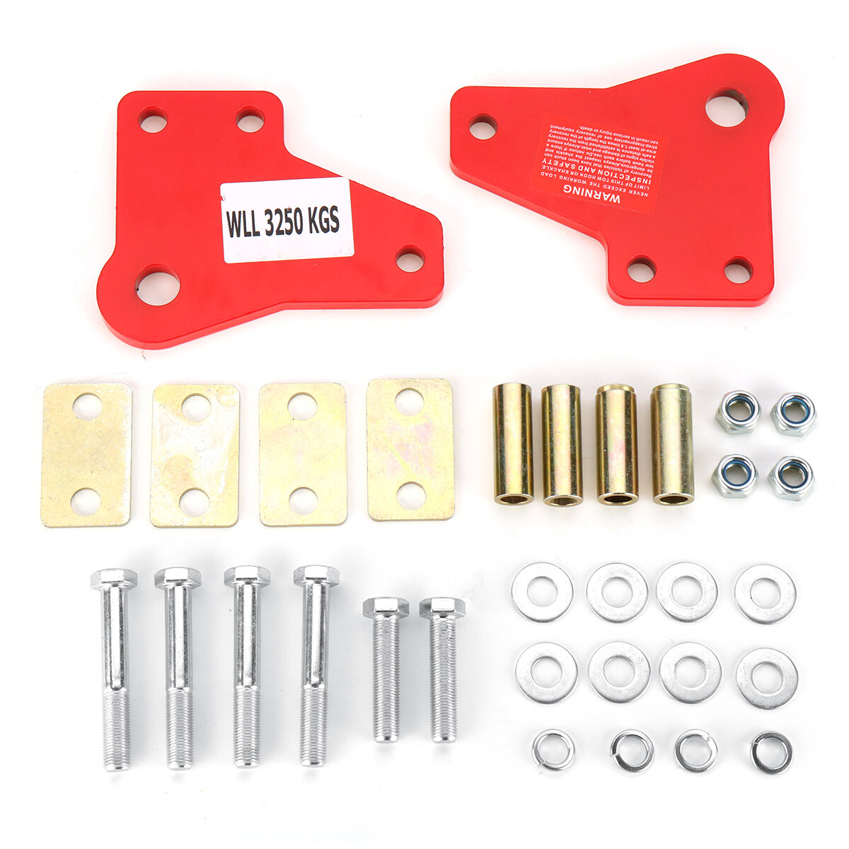 Image of 2pcs Front Recovery Tow Point Kit Pull Starter Kits 3250 KG For Toyota Hilux KUN26 N70 2005-2015