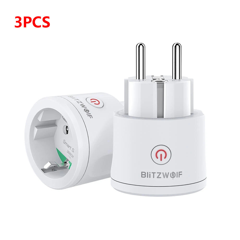 Image of [3 PCS] BlitzWolf® BW-SHP10 3680W 16A Smart WIFI Socket EU Plug Switch Metering Remote Controller Timer Work with Alexa