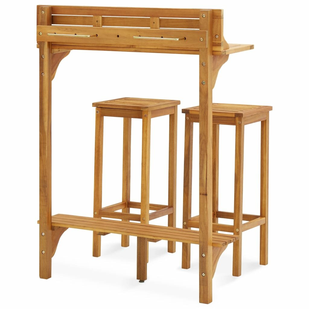 Image of 3 Piece Garden Furniture Set Solid Acacia Wood