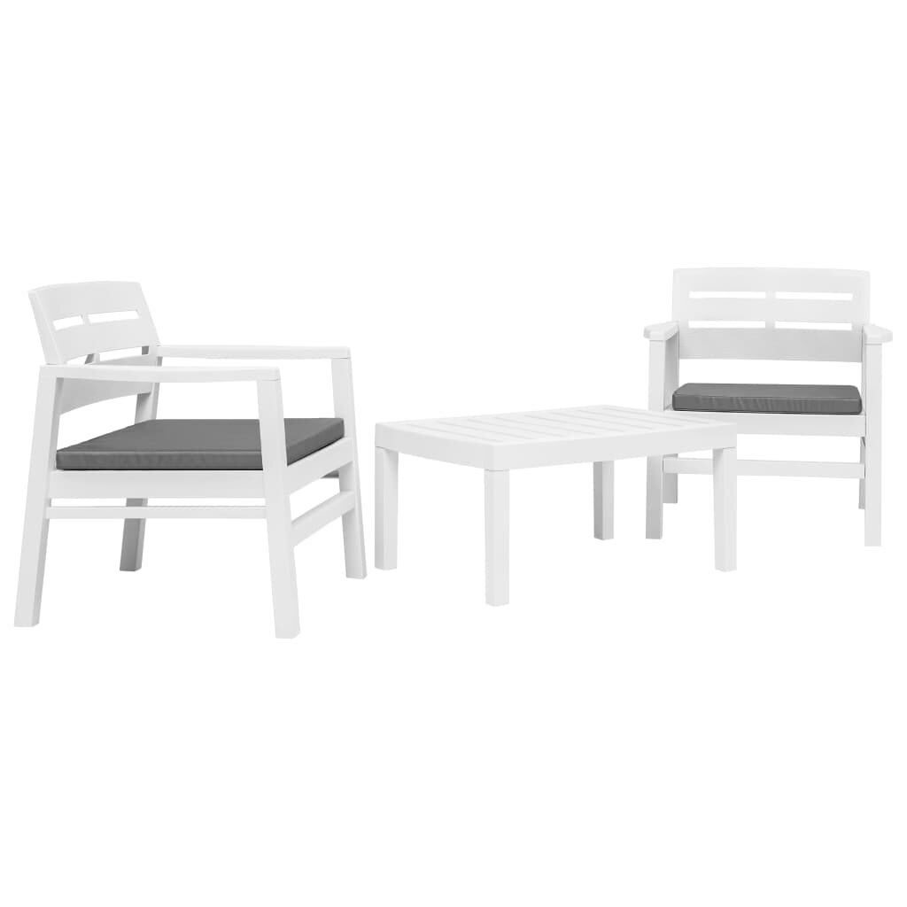Image of 3 Piece Garden Lounge Set Plastic White