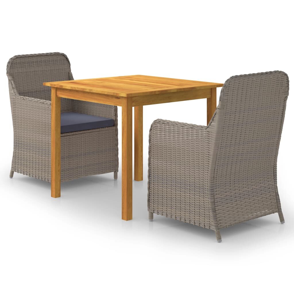 Image of 3 Piece Patio Dining Set Brown