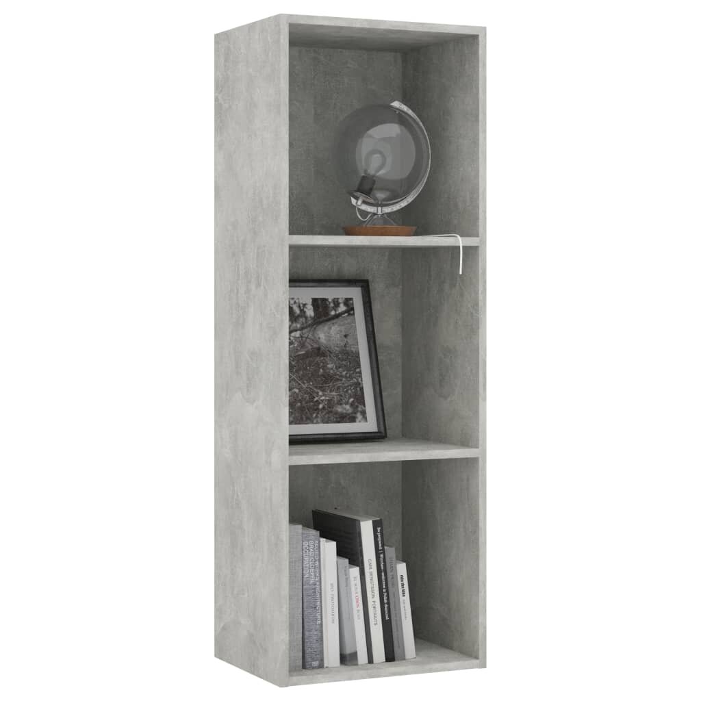 Image of 3-Tier Book Cabinet Concrete Gray 157"x118"x449" Chipboard