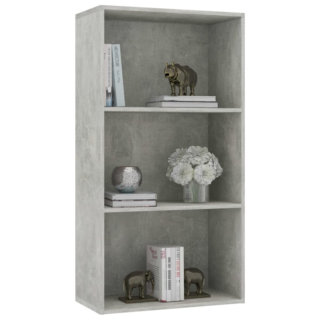 Image of 3-Tier Book Cabinet Concrete Gray 236"x118"x449" Chipboard