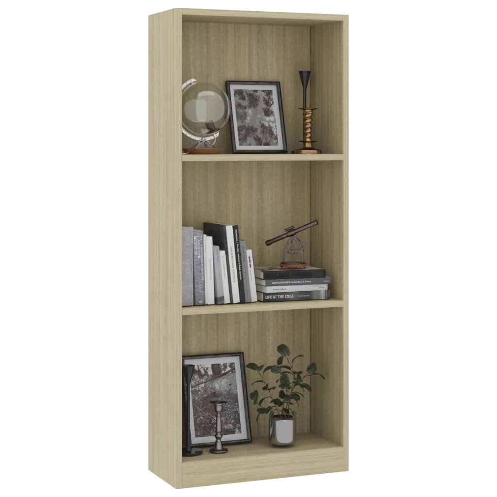 Image of 3-Tier Book Cabinet Sonoma Oak 157"x94"x425" Chipboard