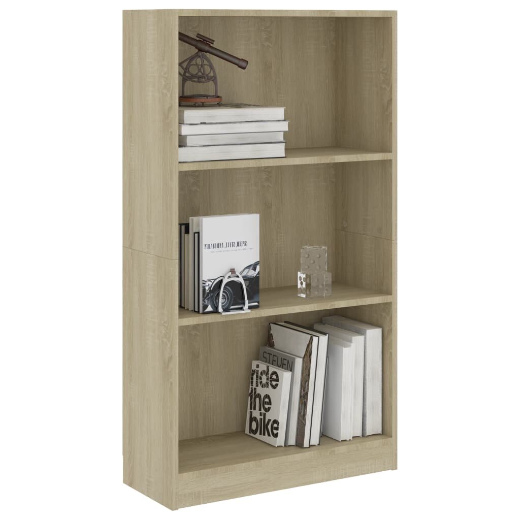 Image of 3-Tier Book Cabinet Sonoma Oak 236"x94"x425" Chipboard