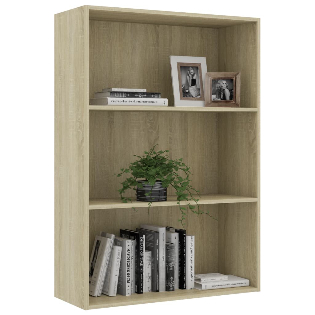 Image of 3-Tier Book Cabinet Sonoma Oak 315"x118"x448" Chipboard