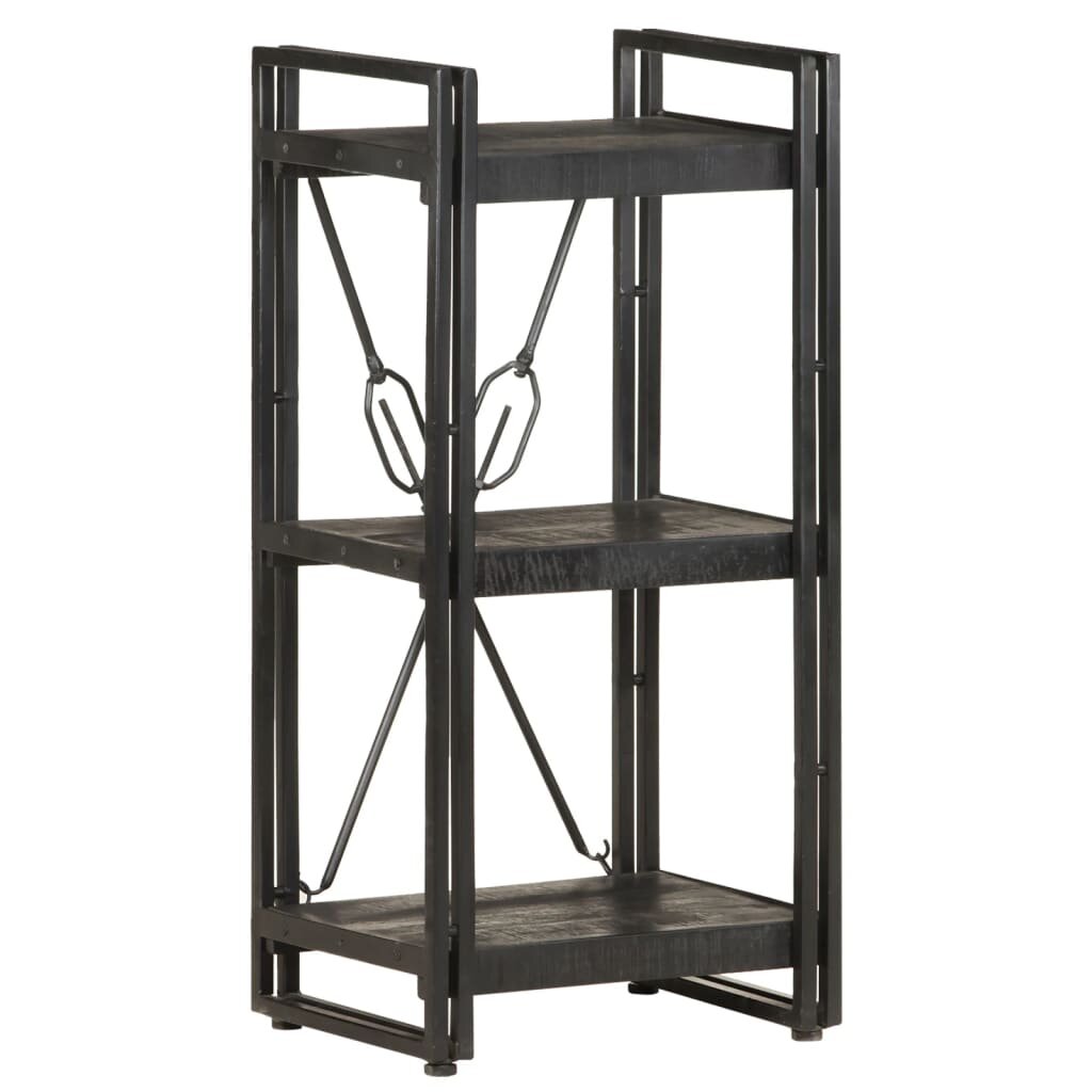 Image of 3-Tier Bookcase Black 157"x118"x315" Solid Mango Wood