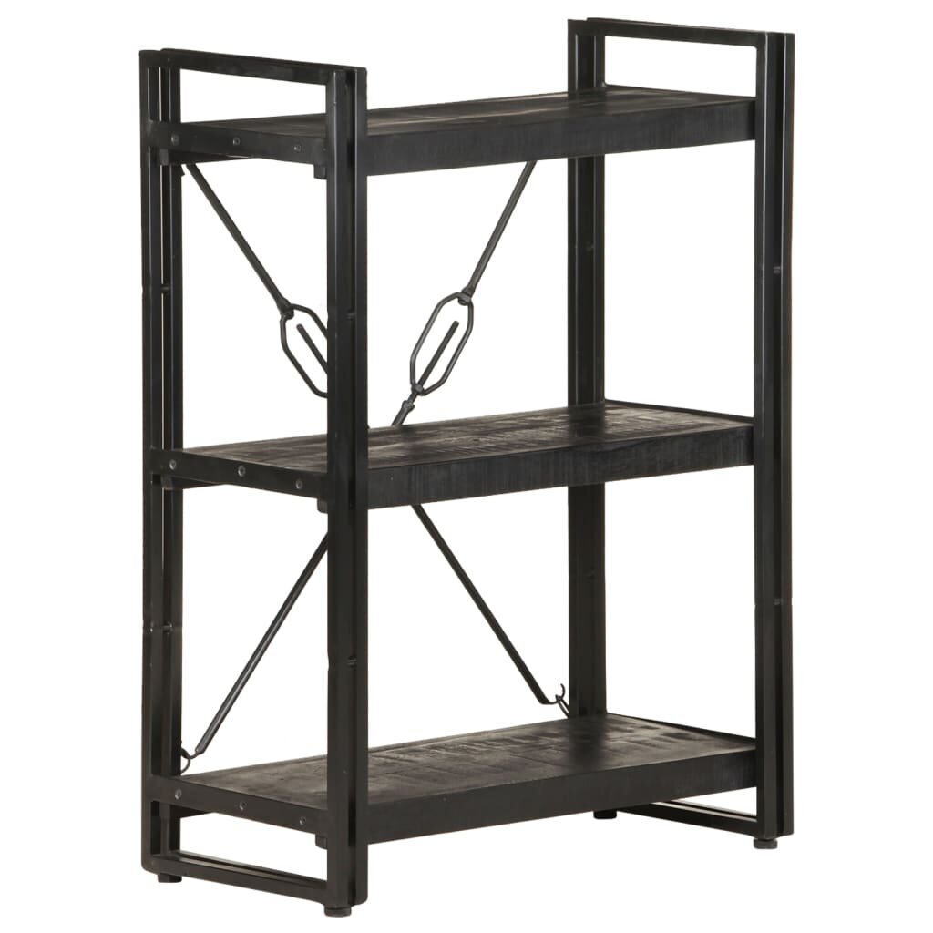 Image of 3-Tier Bookcase Black 236"x118"x315" Solid Mango Wood