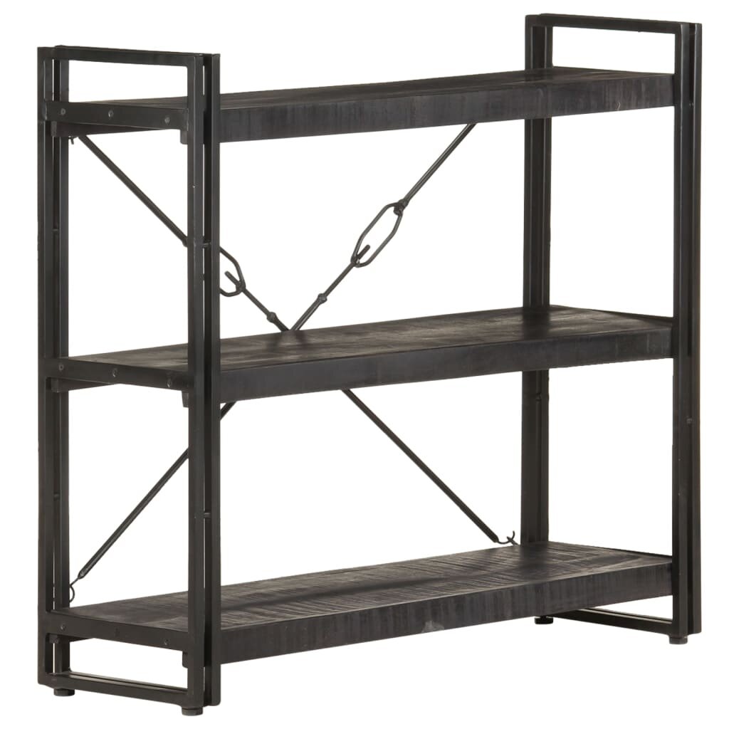 Image of 3-Tier Bookcase Black 354"x118"x315" Solid Mango Wood