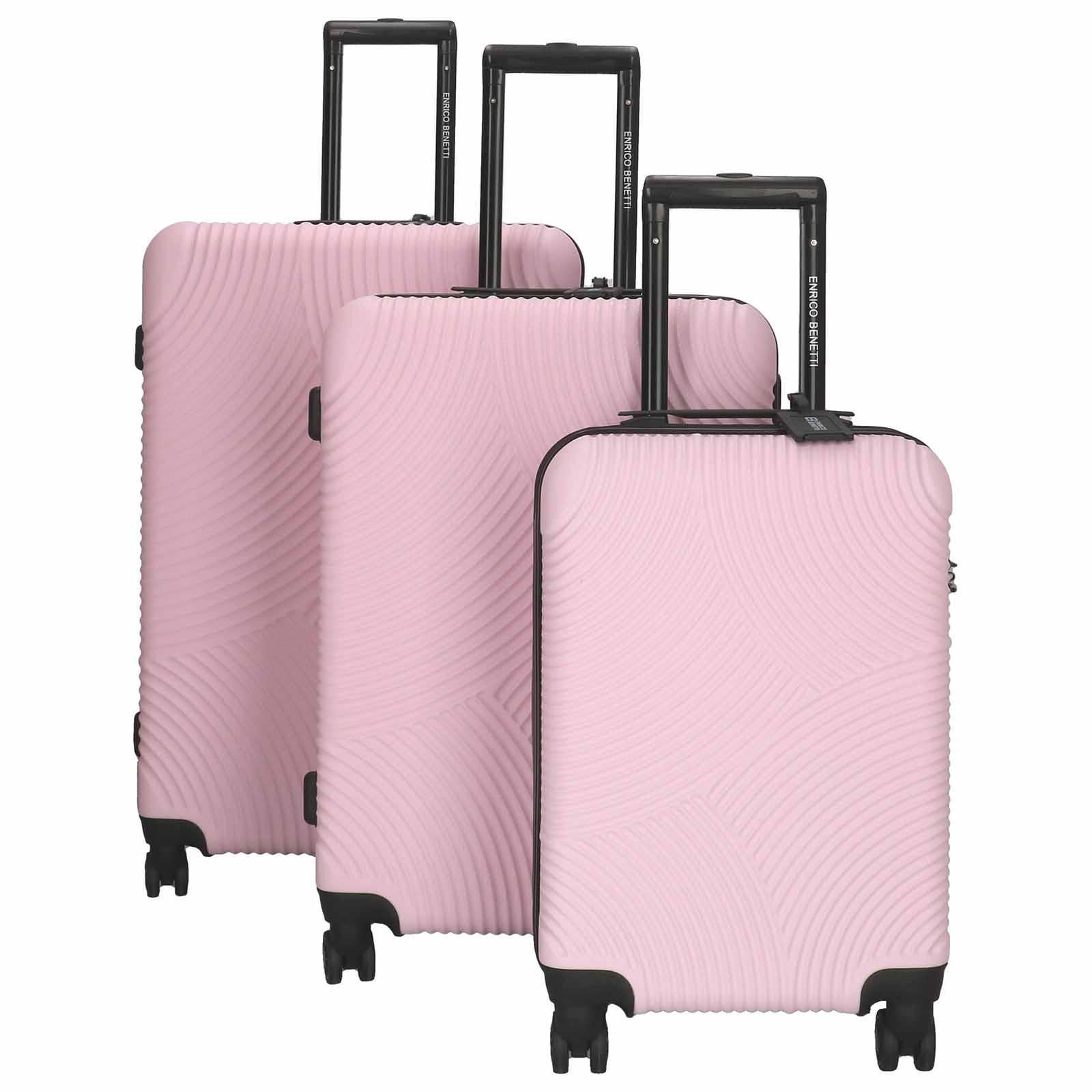 Image of 3 db-os utazóbőrönd szett Enrico Benetti Kanes SML - rózsaszín HU