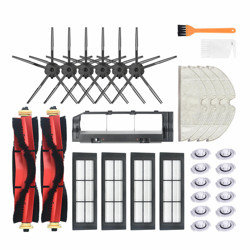 Image of 31pcs Replacements for Xiaomi Roborock Xiaowa Vacuum Cleaner Parts Accessories 6*5-arm Side Brushes 4*Filters 2*Main Bru