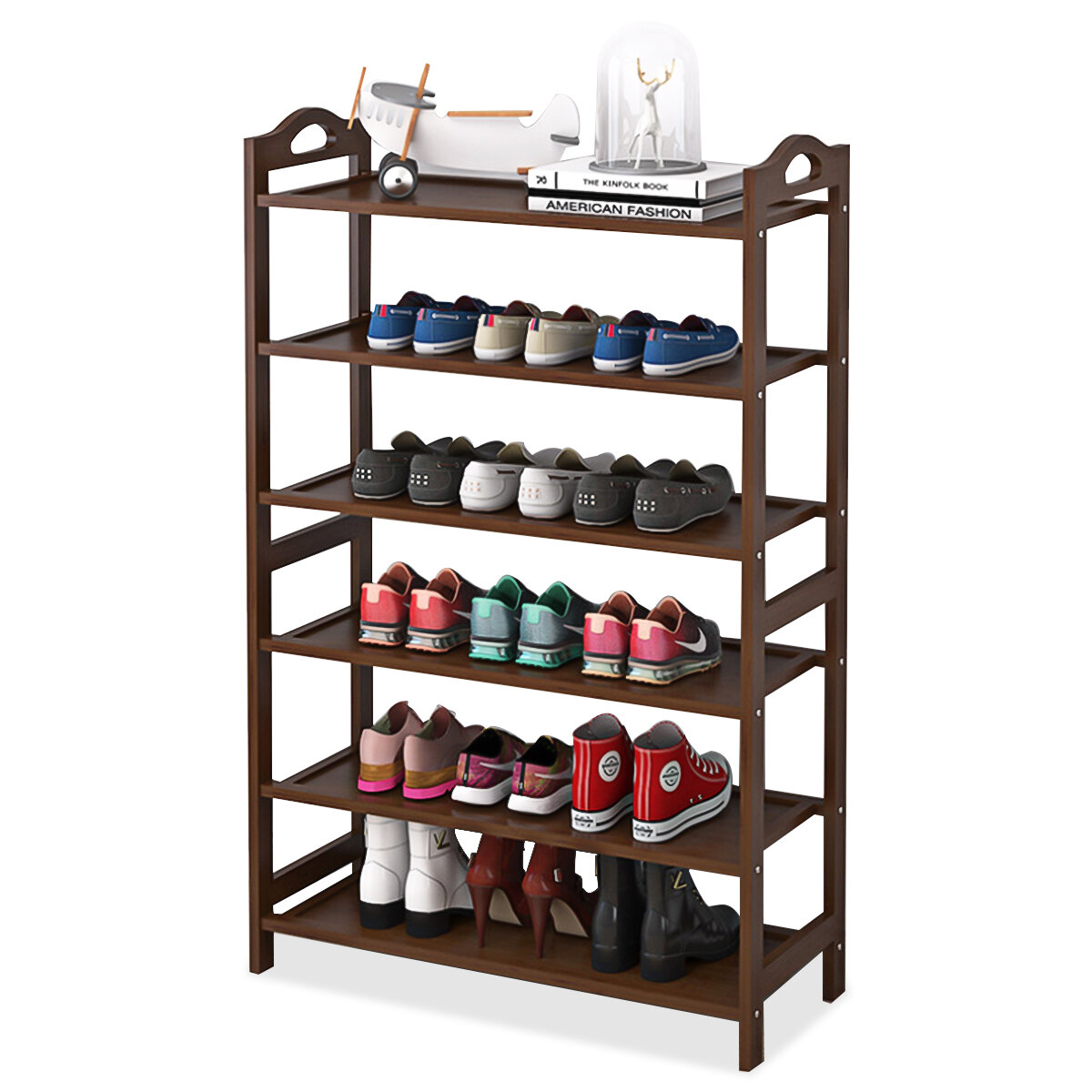 Image of 3/4/5/6 Tiers Shoe Rack Multi-layers Storage Shelf Space Saving Organizer Books Decorations Stand for Home Office