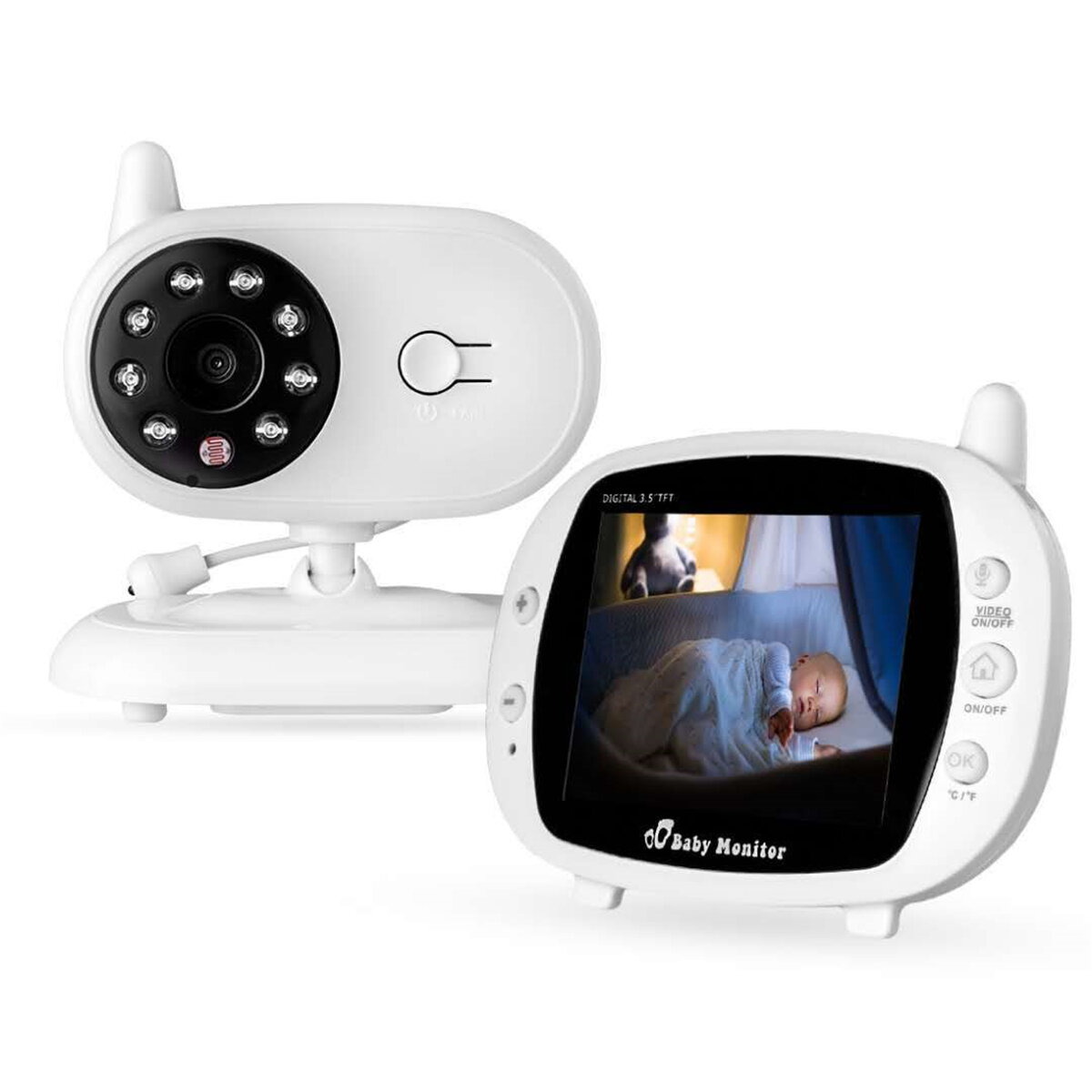 Image of 35 inch Baby Monitor 24GHz Video LCD Digital Camera Night Vision Temperature Monitoring Monitors