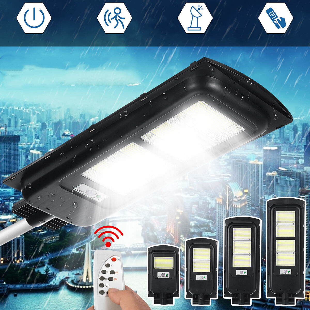 Image of 360/720/1080/1440LED Solar Street Light Timing Control Light Control Waterproof IP65 Remote Control