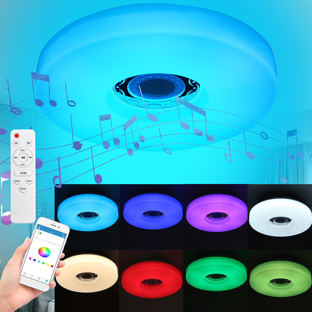 Image of 36W/72W 33cm WIFI LED Ceiling Light RGB Bluetooth Music Dimmable Lamp APP