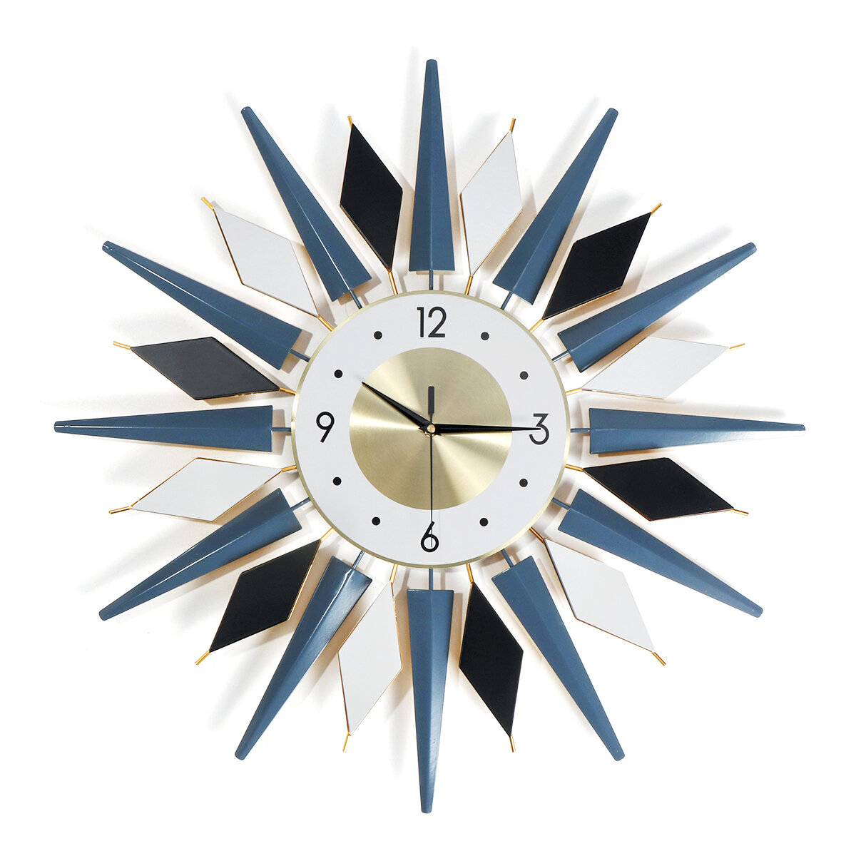 Image of 3D Wall Clock Luxury Metal Diamonds Flower Silent Art Office House Living Room Wall Hanging Clock Decoration Supplies