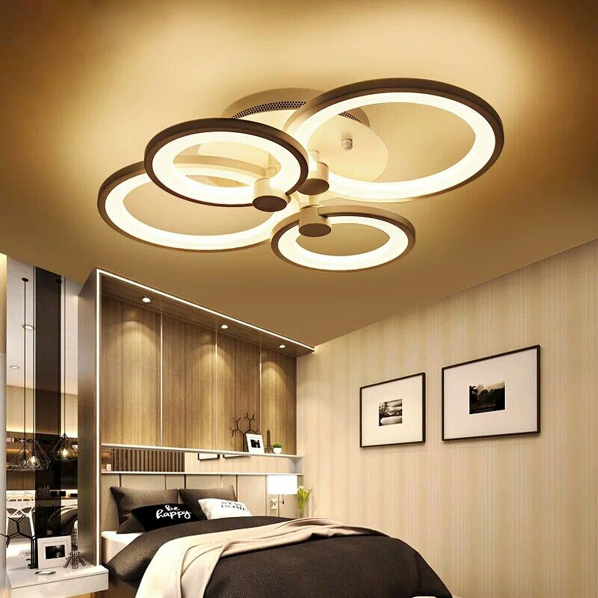 Image of 4 Heads LED Ceiling Light Pendant Lamp Hallway Dimmable Remote Control Fixture