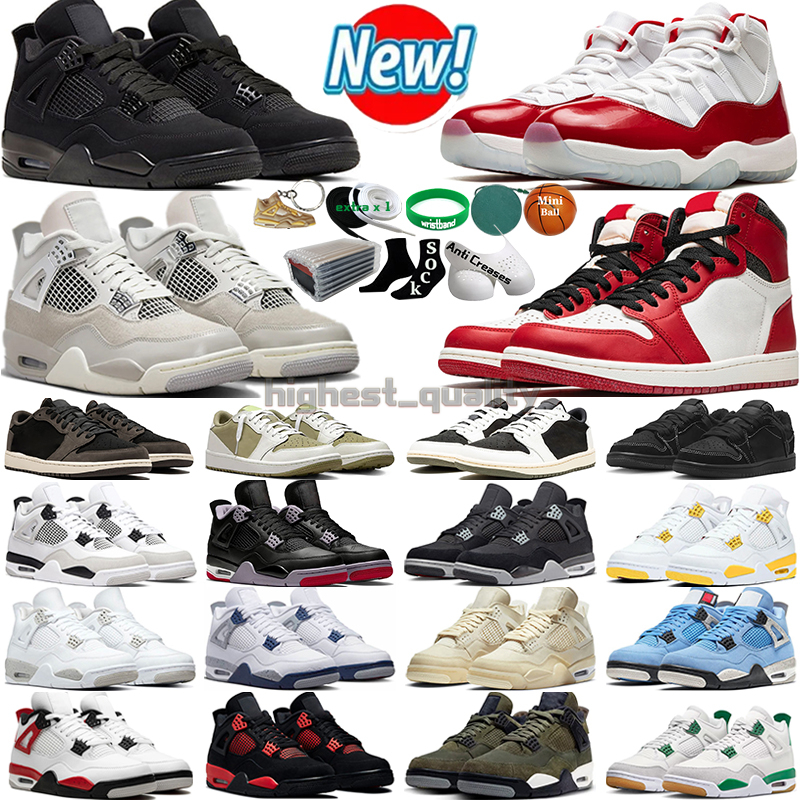 Image of 4 Men Women Basketball Shoes 4s Bred Reimagined Frozen Moments Medium Olive Canvas Military Black Cat Red Cement Sail White Oreo Midnight Na