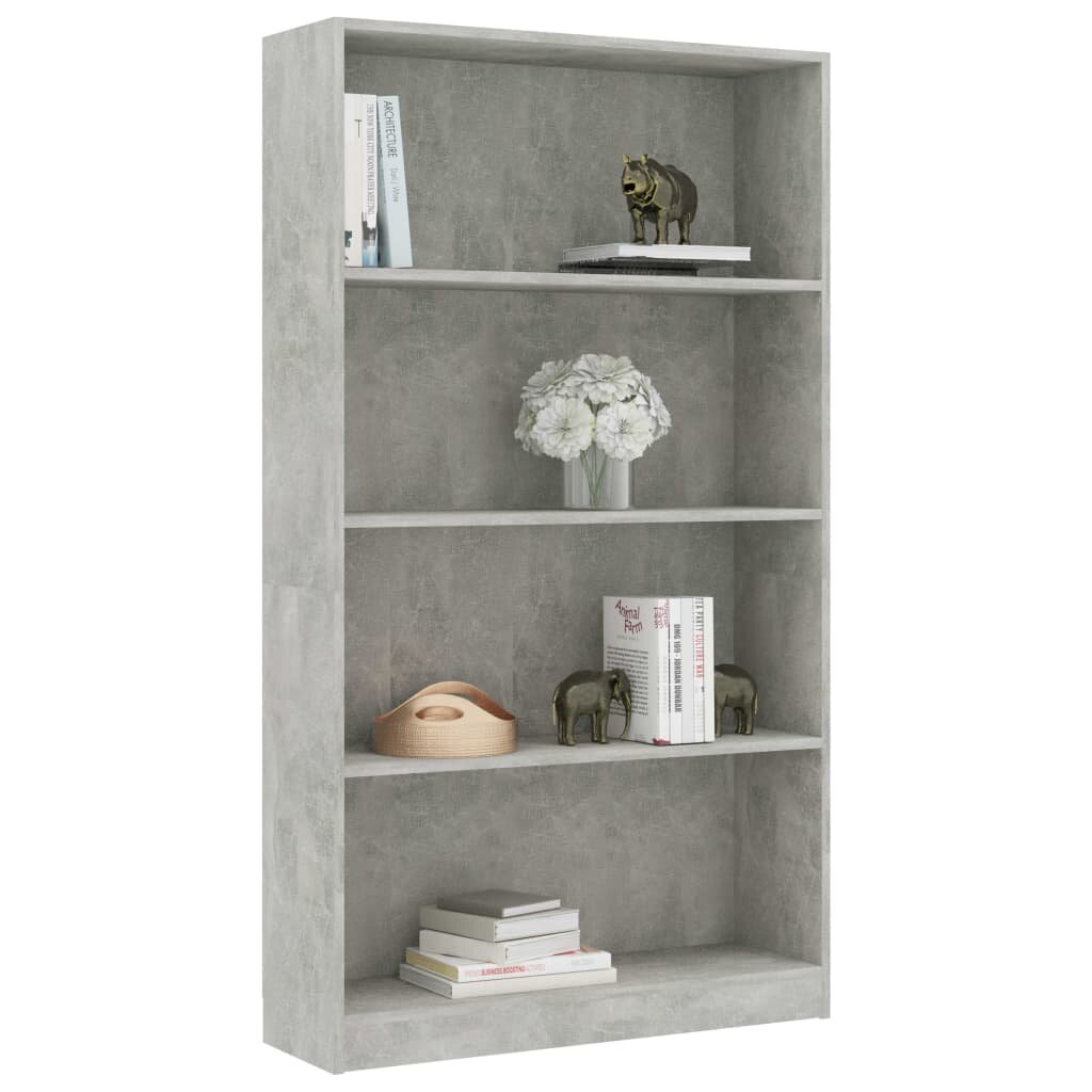 Image of 4-Tier Book Cabinet Concrete Gray 315"x94"x559" Chipboard