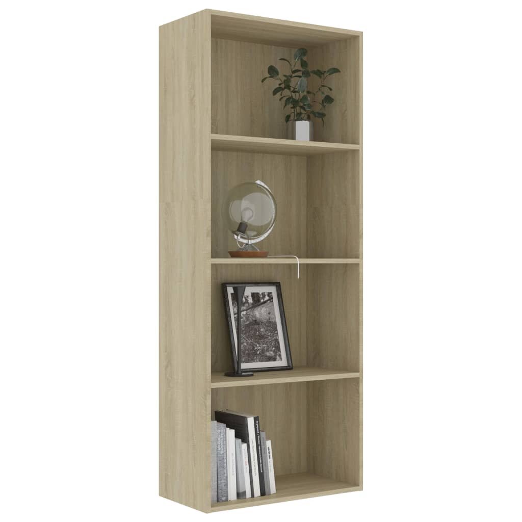 Image of 4-Tier Book Cabinet Sonoma Oak 236"x118"x596" Chipboard