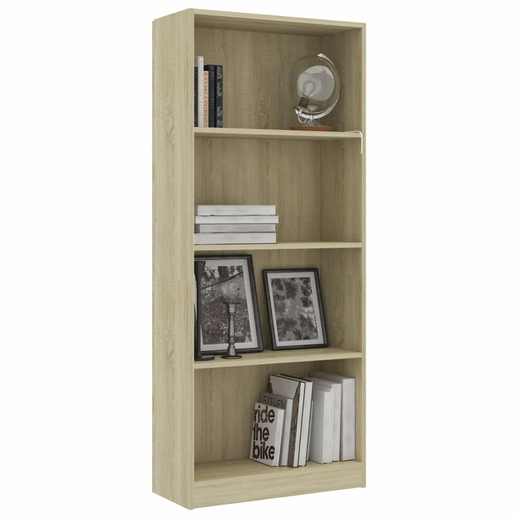 Image of 4-Tier Book Cabinet Sonoma Oak 236"x94"x559" Chipboard
