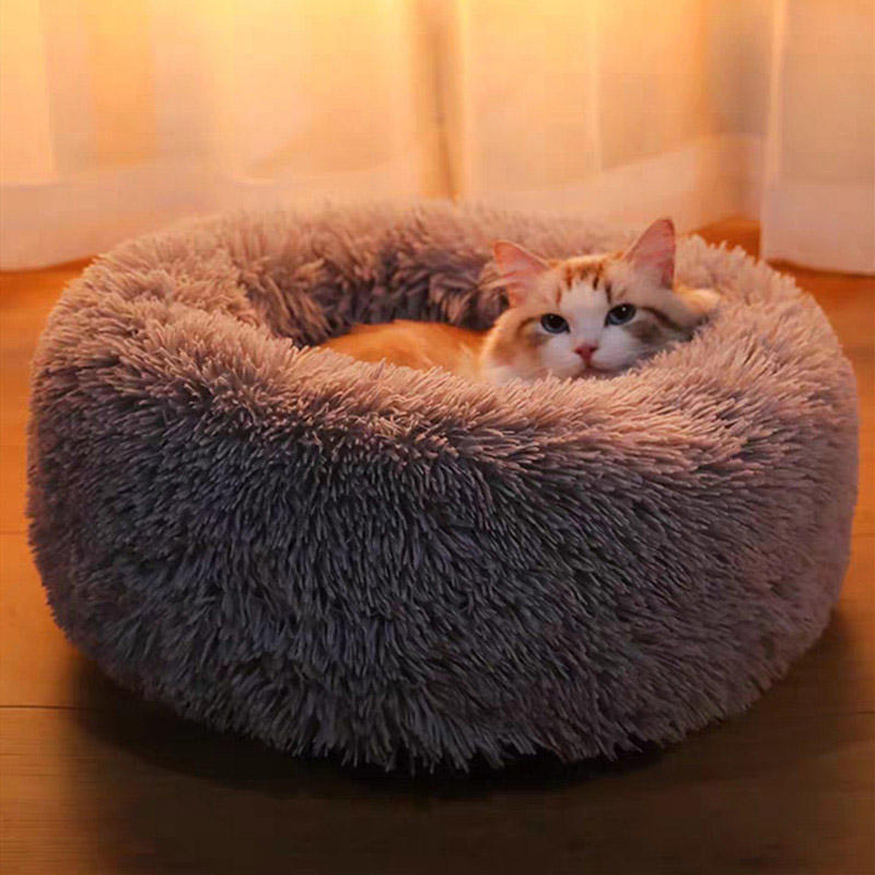 Image of 40-100cm Pet Supplies Kennel Round Plush Pet Nest Padded Soft Warm For Cat Bed Mat Pad