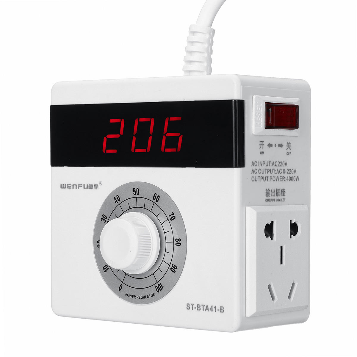 Image of 4000W AC 0-220V Adjustable Voltage Controller For Fan Speed Motor Temperature Control