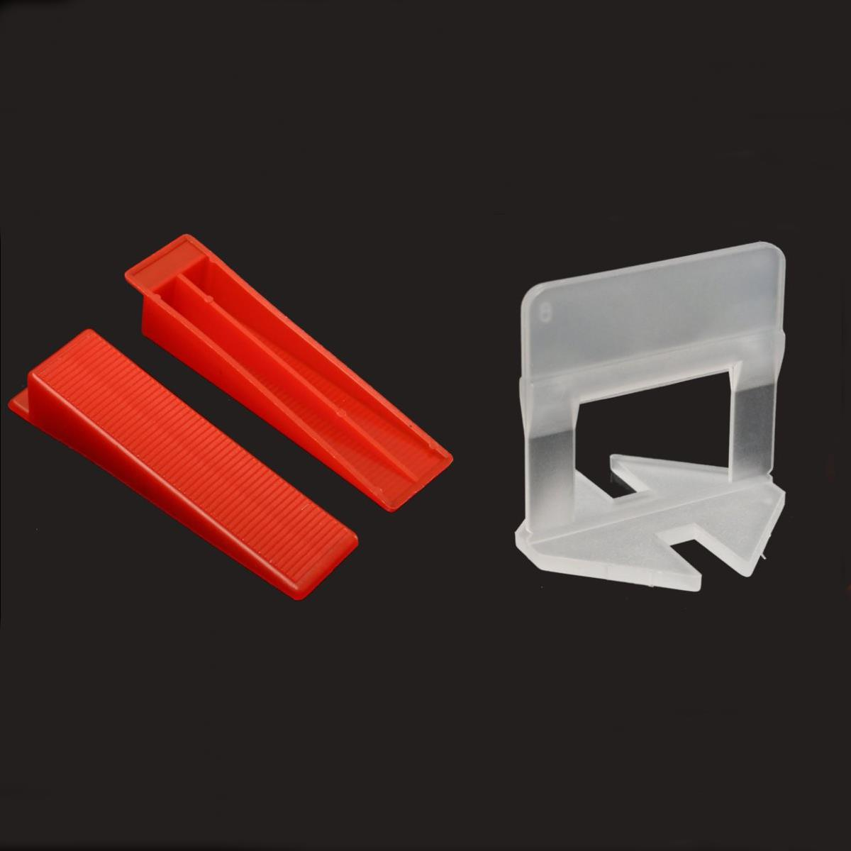 Image of 400Pcs Tile Leveling Plastic Spacers Tiling Clips Wedges Tools