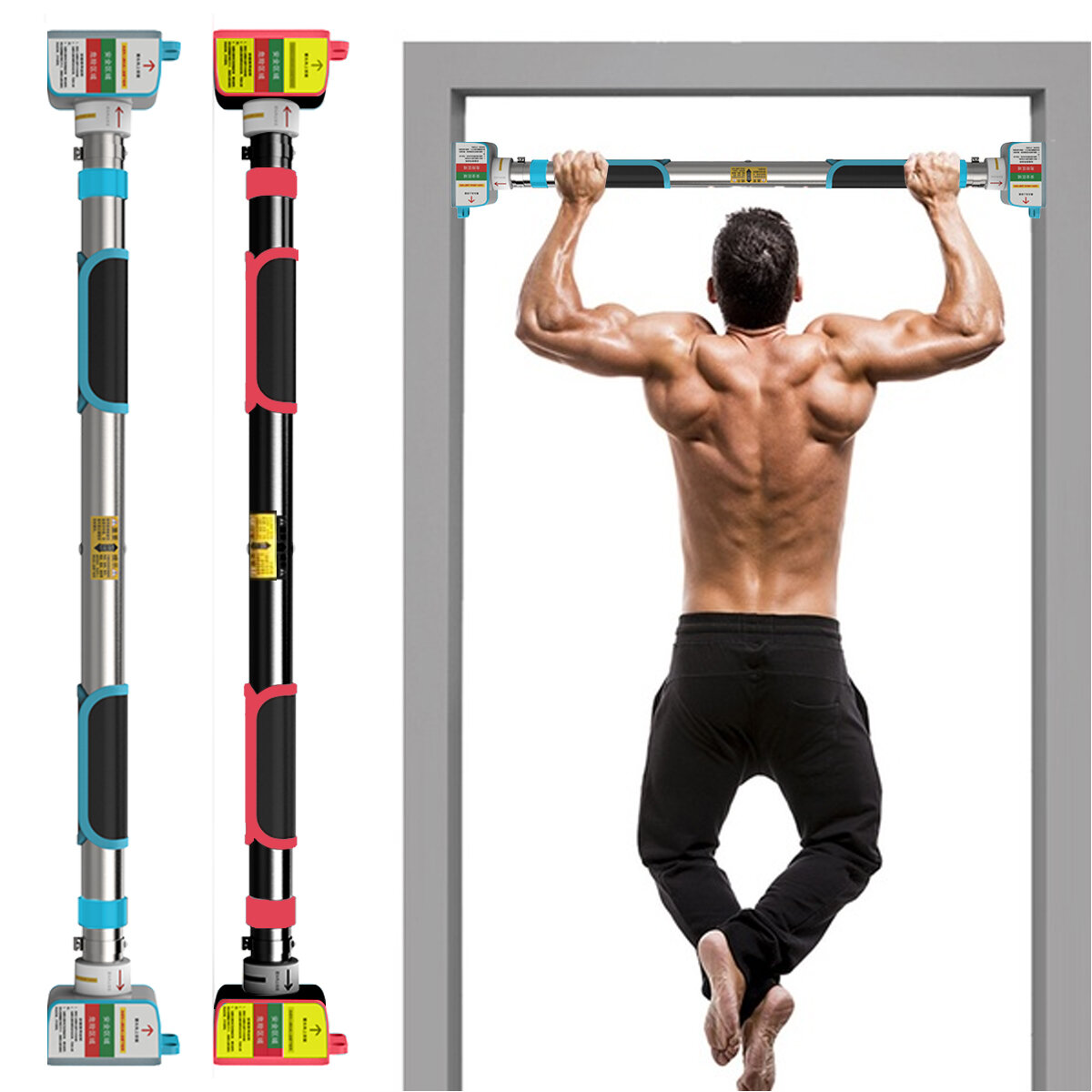 Image of 400kg Doorway Pull Up Bar Adult Wall Horizontal Bar Body Training Fitness Exercise Tools
