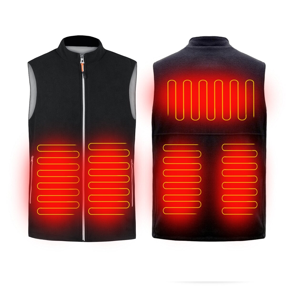 Image of 45-55℃ Electric Heated Vest USB Infrared Heating Jacket Winter Outdoor Thermal Clothing Waistcoat Warmer