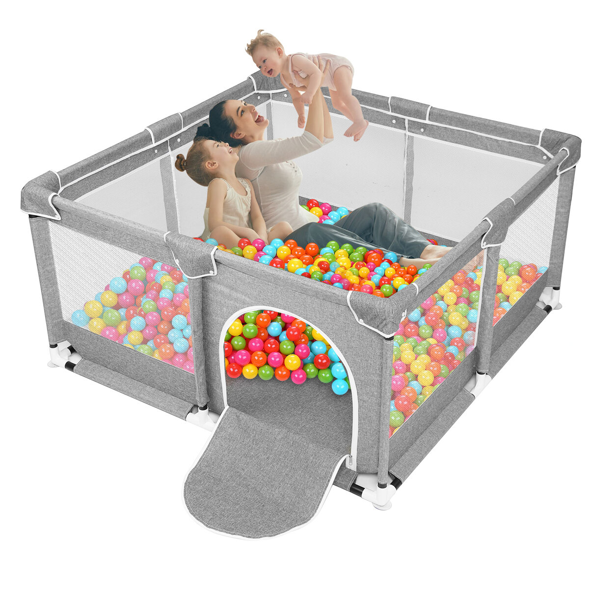 Image of 47'' Kids Playpen Playing House Indoor Outdoor Baby Toddler Game Pool Fence Tent