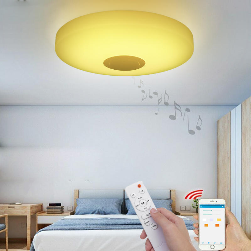 Image of 48W Dimmable LED Music Ceiling Light bluetooth Speaker Down Fixture Lamp Modern