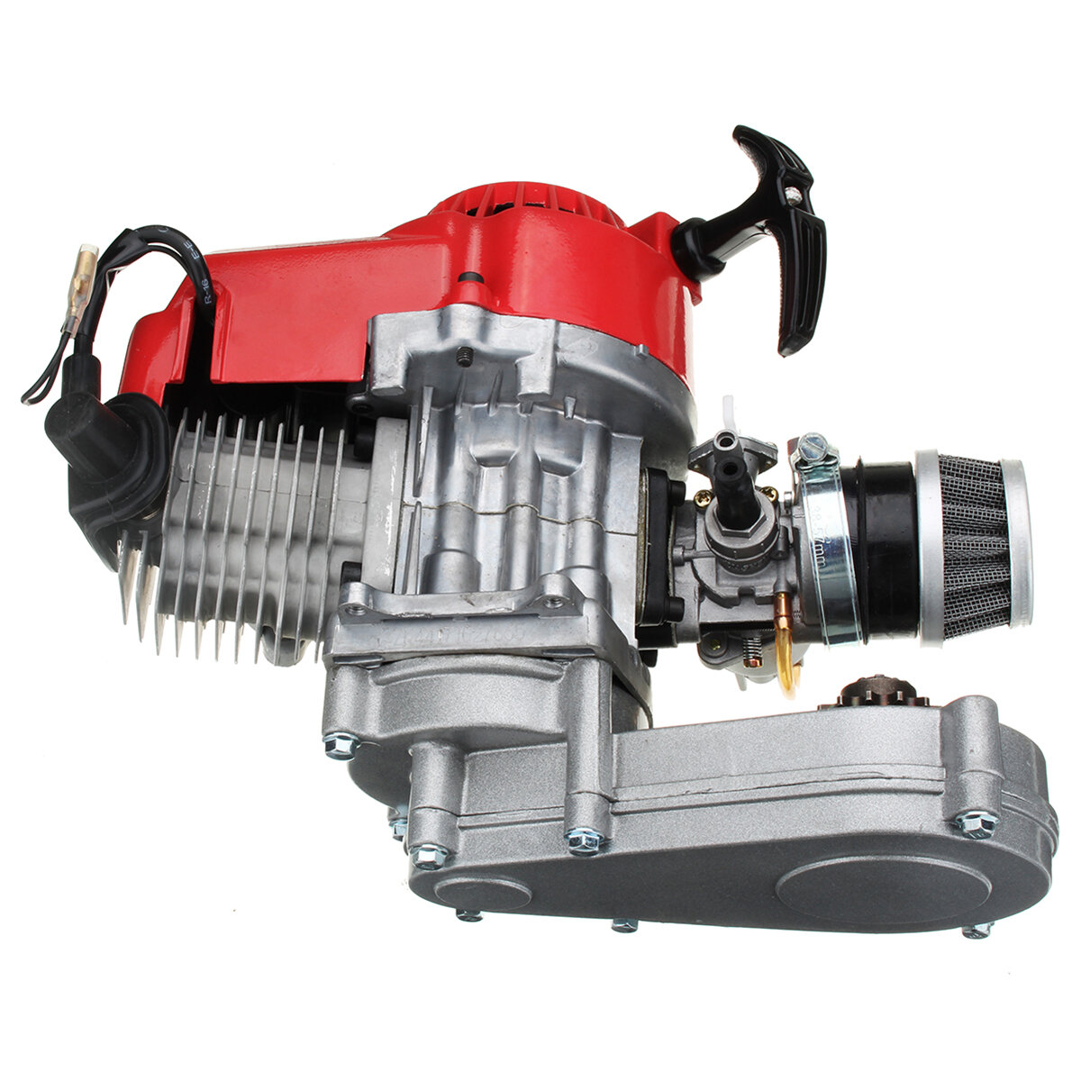 Image of 49cc Engine 2-Stroke Pull Start with Transmission For Mini Moto Dirt Bike Red