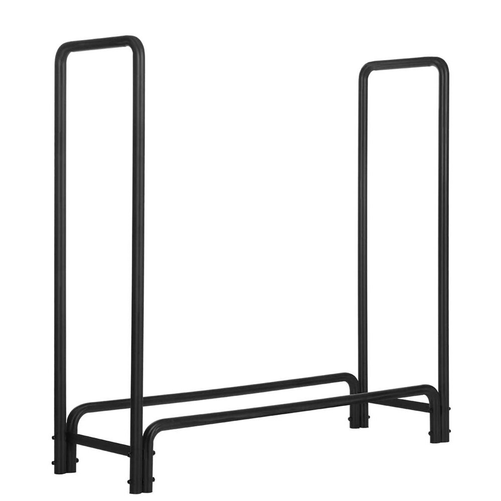 Image of 4ft Firewood Rack Outdoor Heavy Duty Log Rack Heavy Duty Tubular Steel Frame High Capacity Storage Easy to Assemble for